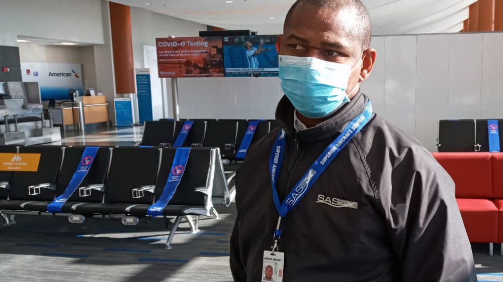 During a busy week for travel and a worsening coronavirus outbreak, Mario Seide of Everett says, &quot;I have no choice but to work.&quot; [Courtesy Mario Seide]