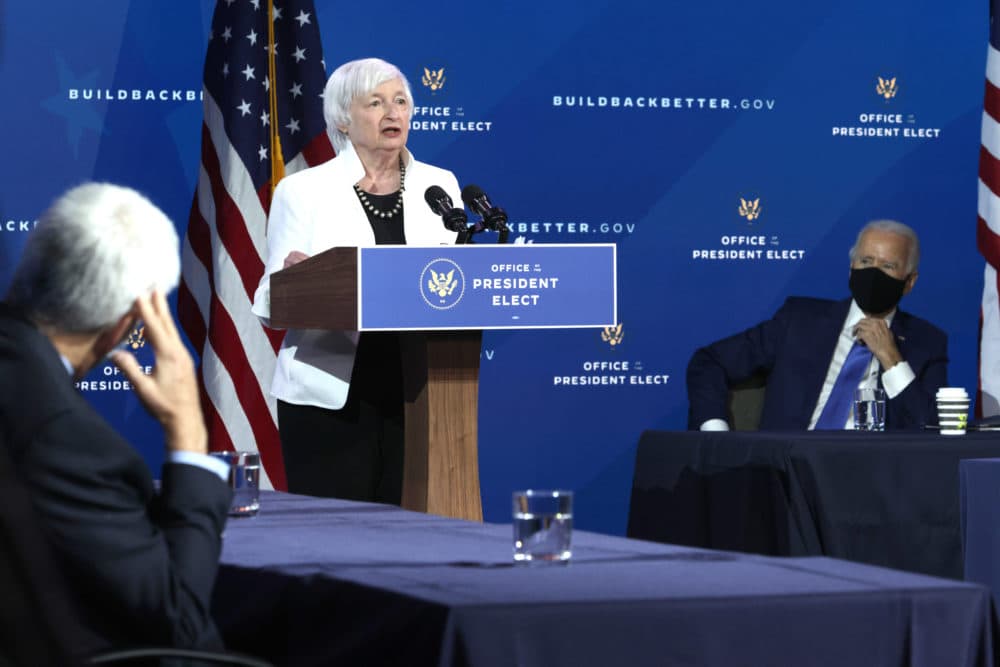 U.S. Secretary of the Treasury nominee Janet Yellen speaks during an event to name President-elect Joe Biden’s economic team at the Queen Theater on December 1, 2020 in Wilmington, Delaware.(Alex Wong/Getty Images)