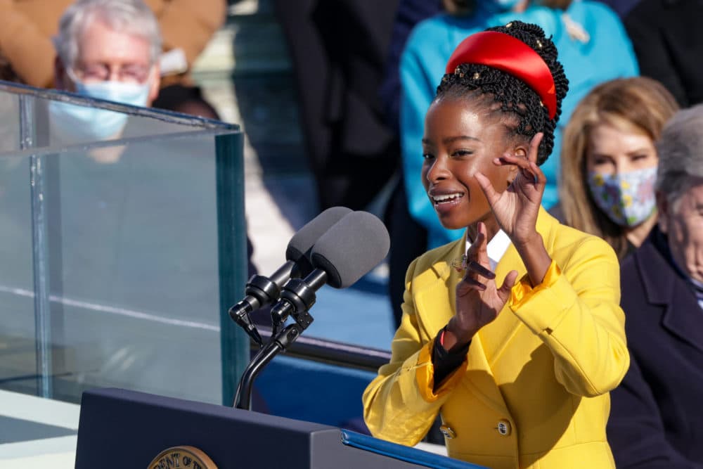 Youth Poet Laureate Amanda Gorman speaks at the inauguration. (Alex Wong/Getty Images)