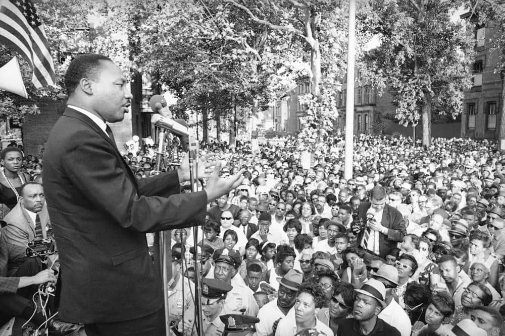 Martin Luther King Jr., during a speech in an undated photo. (AP Photo)