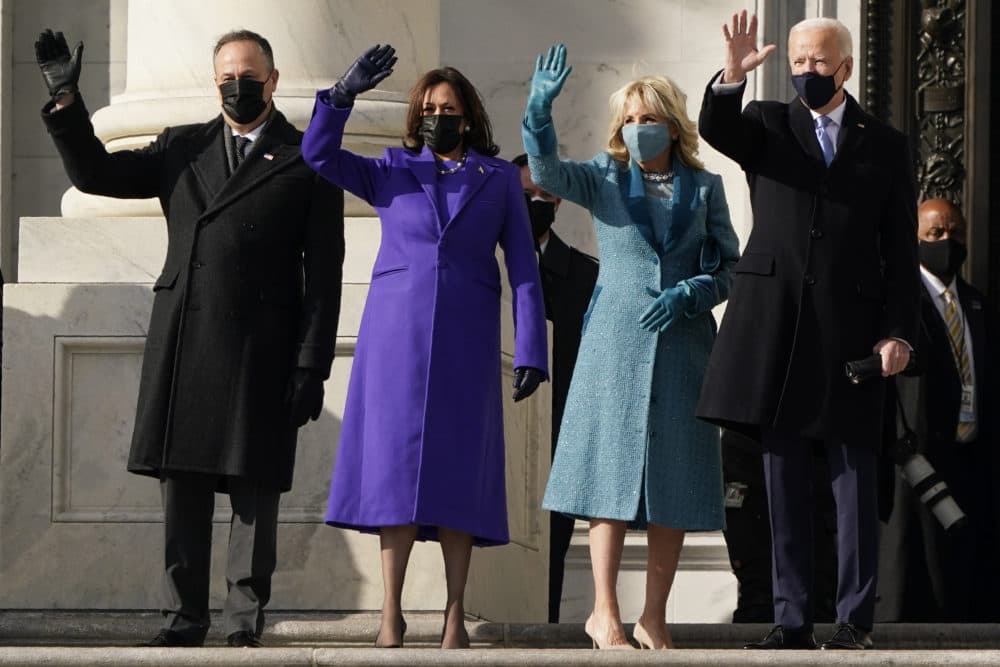 President-elect Joe Biden, his wife Jill Biden and Vice President-elect Kamala Harris and her husband Doug Emhoff arrive at the steps of the U.S. Capitol for the start of the official inauguration ceremonies, in Washington on Wednesday. (J. Scott Applewhite/AP)