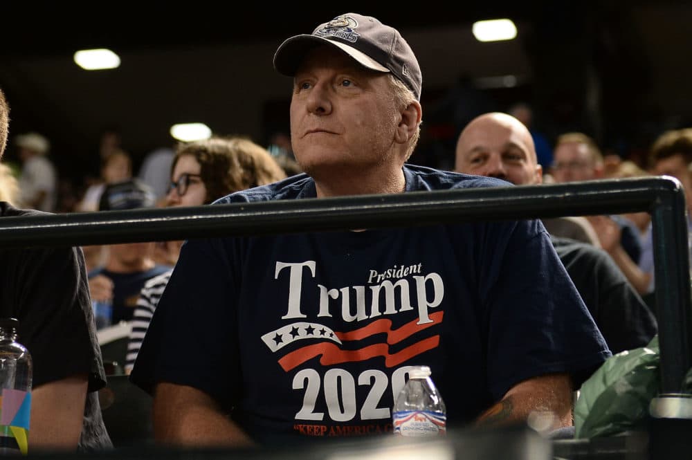Curt Schilling watches the MLB game between the San Francisco Giants and Arizona Diamondbacks at Chase Field on August 3, 2018 in Phoenix, Arizona. (Jennifer Stewart/Getty Images)