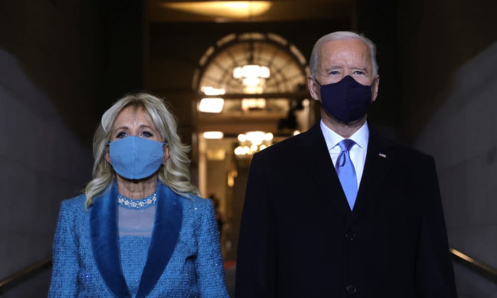 President Joe Biden and Jill Biden arrive at his Biden's inauguration on the West Front of the U.S. Capitol on Jan. 20, 2021 in Washington, D.C. (Win McNamee/Getty Images)