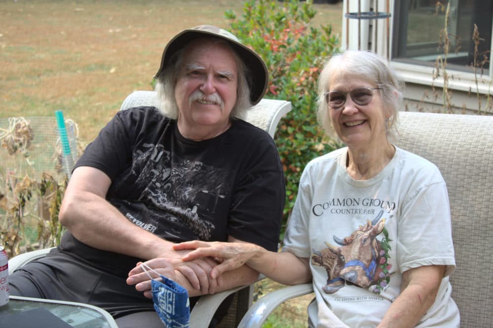 Doug and Judith Saum are two of New Hampshire's climate migrants. They relocated from Reno, Nevada to Rumney to escape the health effects of increasing Western wildfires.(Annie Ropeik/NHPR)