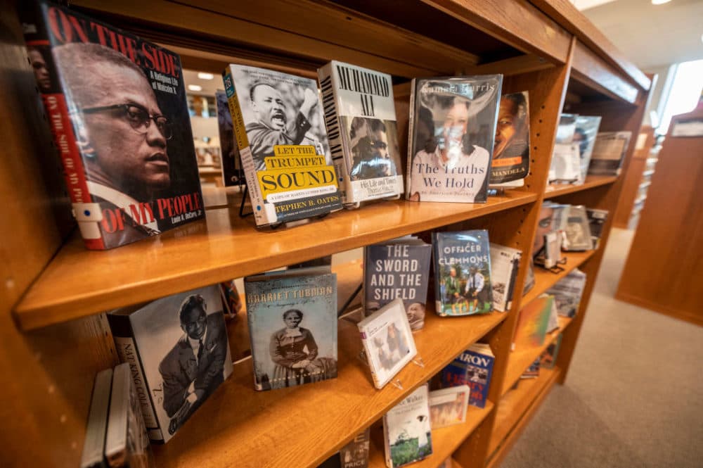 Black History Month display of books at the Elmont Memorial Library in Elmont, New York, on January 29, 2021. (Alejandra Villa Loarca/Newsday RM via Getty Images)