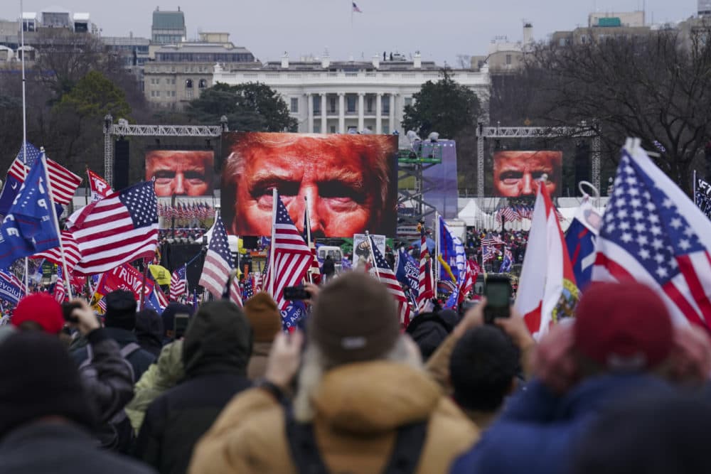 Facebook suspended then-President Donald Trump after some of his supporters stormed the U.S. Capitol on Jan. 6. Facebook's oversight board has ruled the social media company can continue to bar Trump. (John Minchillo/AP)