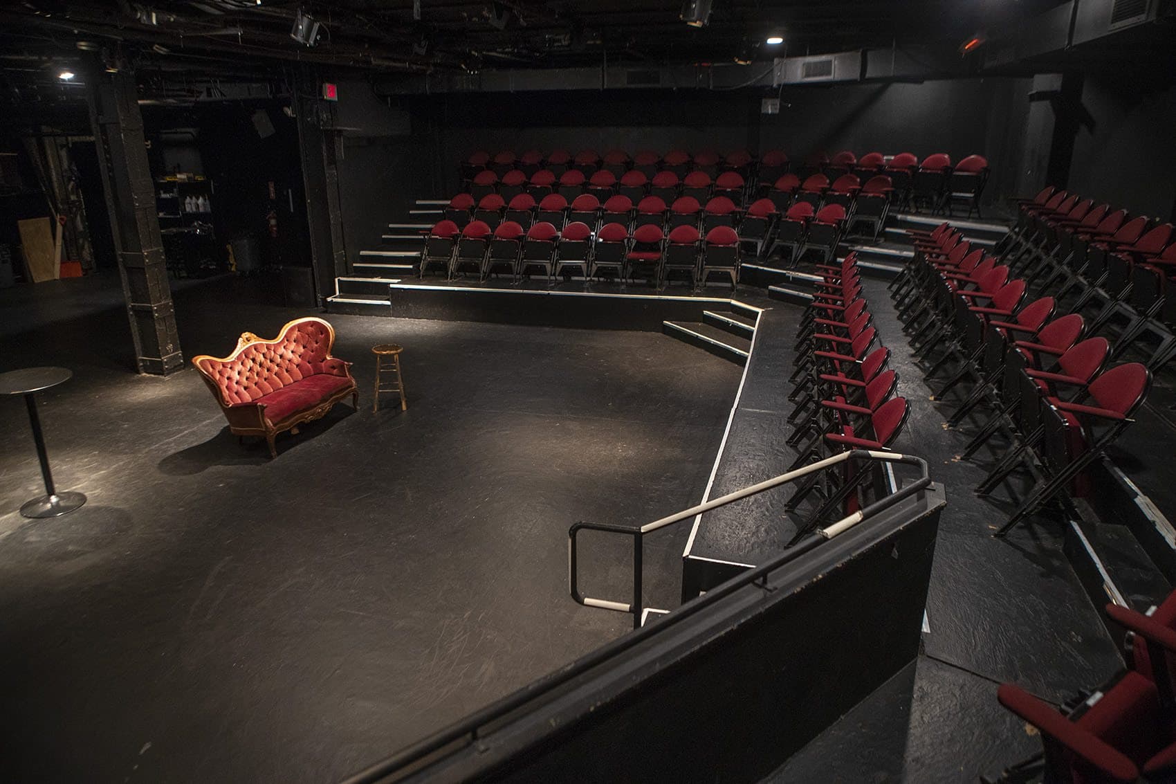Boston performance venues, like the Plaza Theatre at the Boston Center for the Arts, are not racing to resume performances, despite new state guidelines allowing 50% capacity. (Jesse Costa/WBUR)