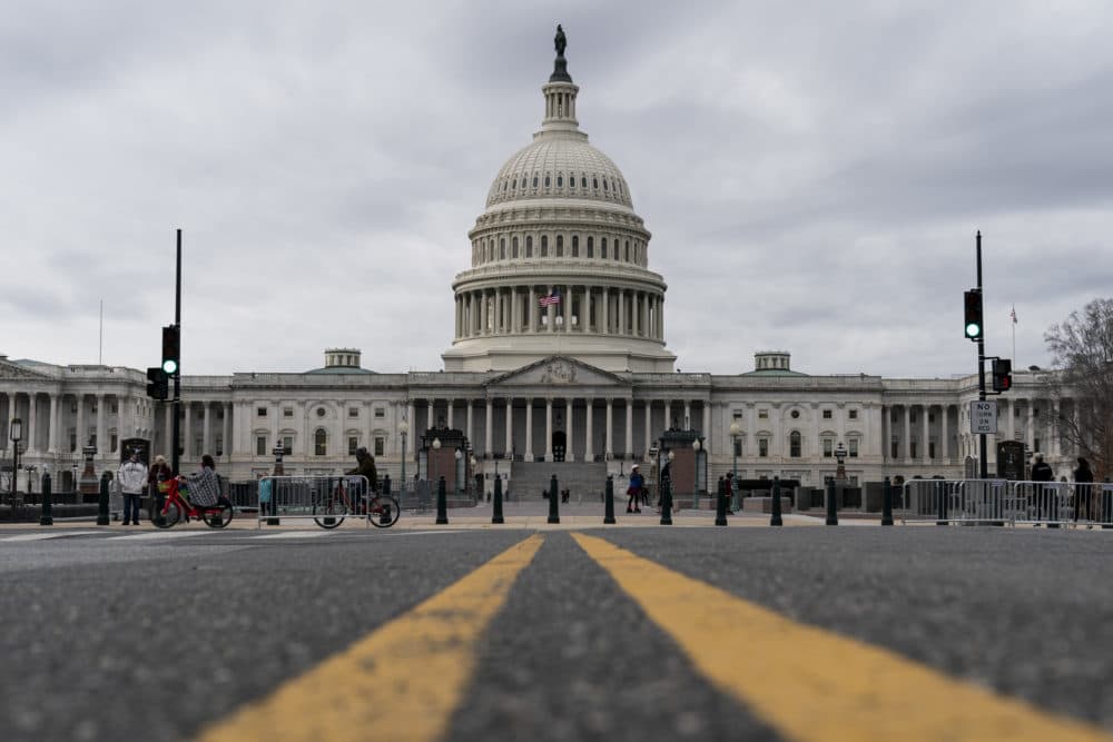 Clouds pass overt the Capitol Dome as the Senate resumes debate on overriding the veto of the National Defense Authorization Act (NDAA) on December 31, 2020 in Washington, DC. Senator Bernie Sanders (I-VT) was filibustering the NDAA. (Joshua Roberts/Getty Images)