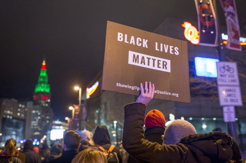 Demonstrators march on Ontario St. on Dec. 29, 2015 in Cleveland, Ohio. (Angelo Merendino/Getty Images)