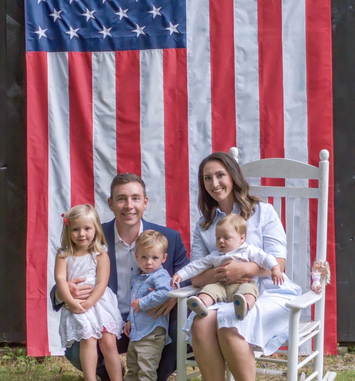 State Sen. Ryan Fattman, his wife Stephanie Fattman, the Worcester County Register of Probate, and children. (Courtesy photo)