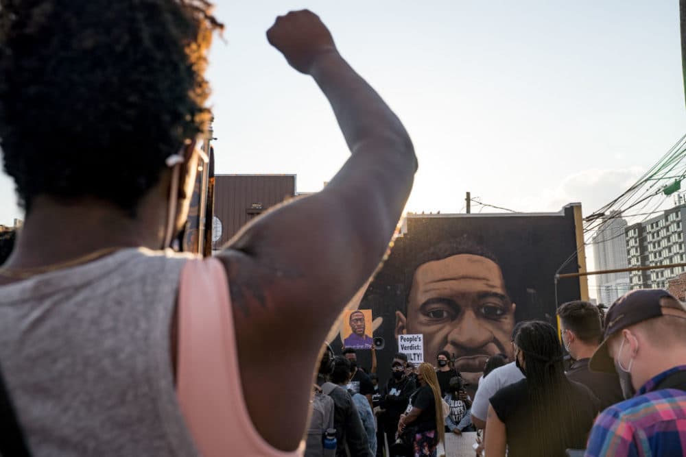 People march through the streets after the verdict was announced for Derek Chauvin on April 20, 2021 in Atlanta, United States. The jury found Chauvin guilty on all three charges. (Megan Varner/Getty Images)