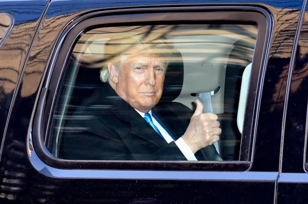 Former President Donald Trump leaves Trump Tower in Manhattan on March 09, 2021 in New York City. (James Devaney/GC Images)