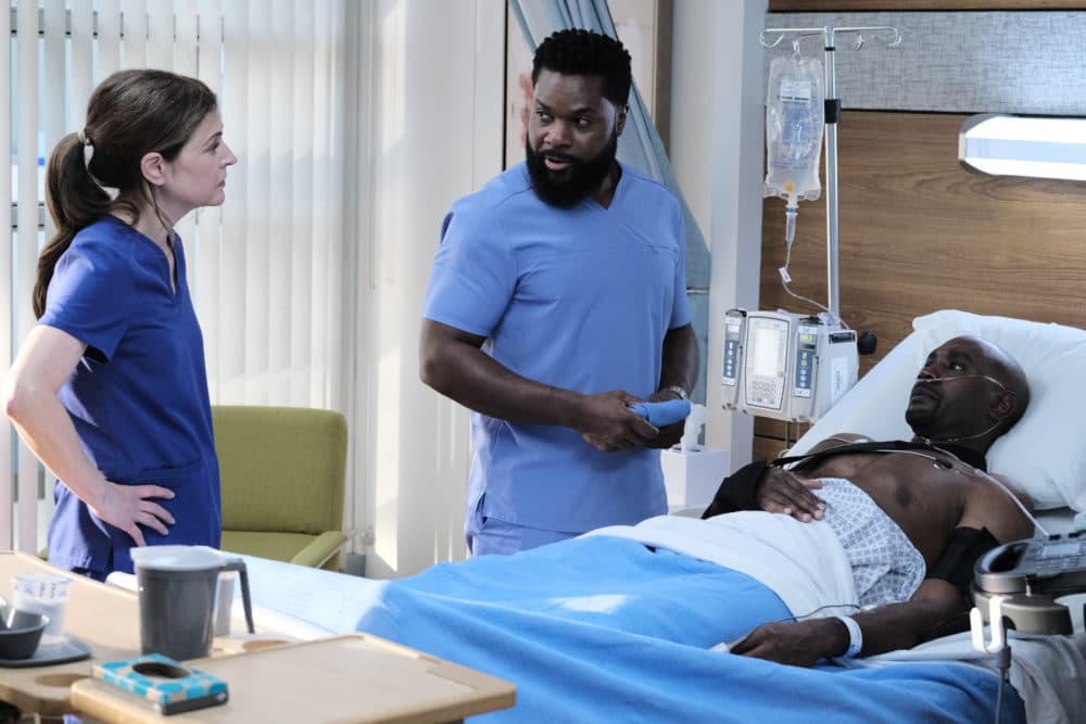 From left to right, Jane Leeves, Malcolm-Jamal Warner and Morris Chestnut in &quot;The Resident.&quot; (Guy D’Alema/FOX)