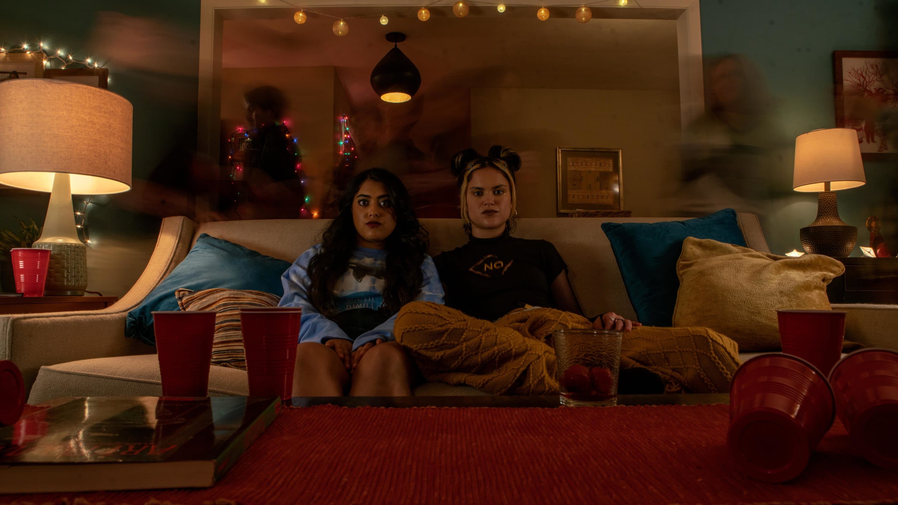 Kuhoo Verma (left) and Victoria Moroles (right) in a still from the film &quot;Plan B.&quot; (Courtesy Brett Roedel/Hulu)