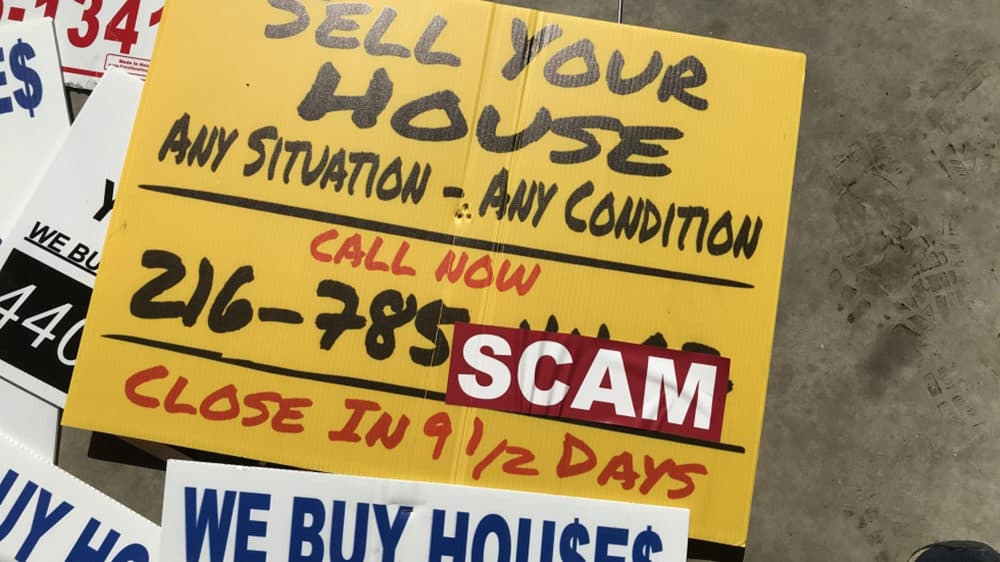 Signs asking homeowners to sell their houses have proliferated amid strong demand and weak supply in the real estate market. (Justin Glanville /ideastream)