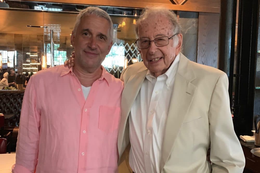 Stuart Roseman with his father, David Roseman, at the elder Roseman's 90th birthday party in July 2019. (Courtesy Stuart Roseman)