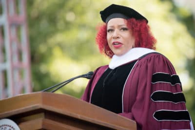 Nikole Hannah-Jones speaks on stage during the 137th Commencement at Morehouse College on May 16, 2021 in Atlanta, Georgia. (Marcus Ingram/Getty Images)