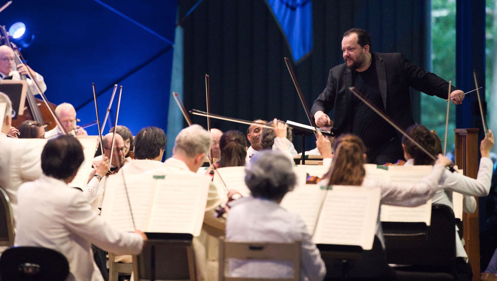Andris Nelsons leads the Boston Symphony Orchestra as Tanglewood reopened Saturday, July 10. (Courtesy Hilary Scott)