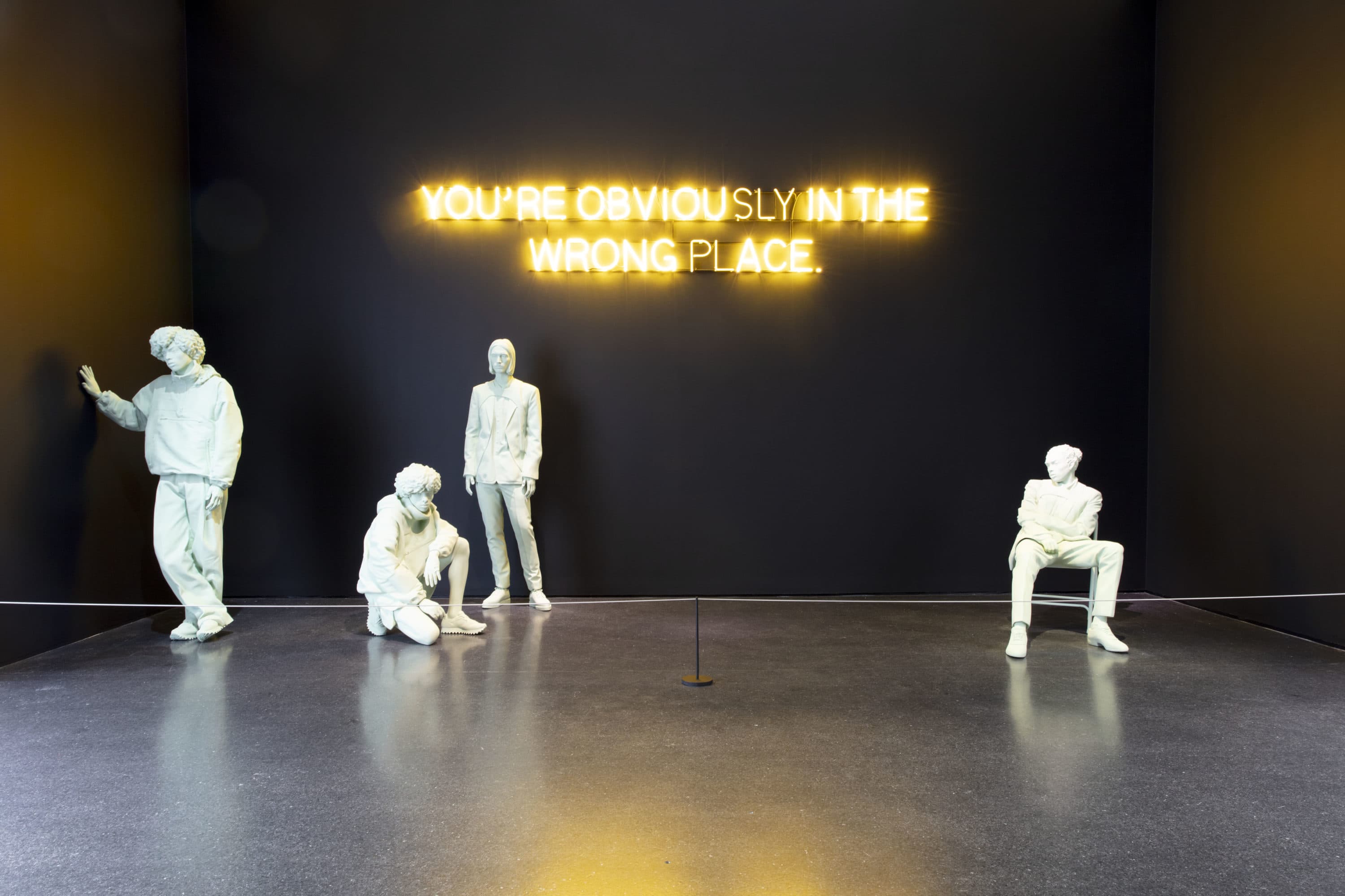 Virgil Abloh, &quot;You're Obviously in the Wrong Place,&quot; 2015-2019. (Courtesy Gymnastics Art Institute)