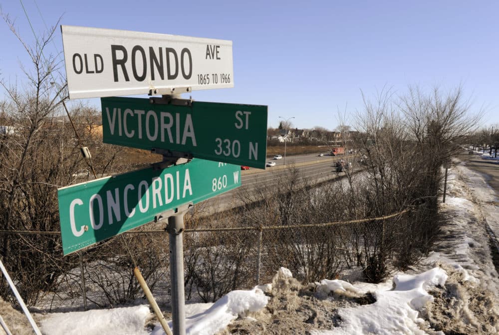 A sign for &quot;Old Rondo Ave&quot;. (Jim Mone/AP)