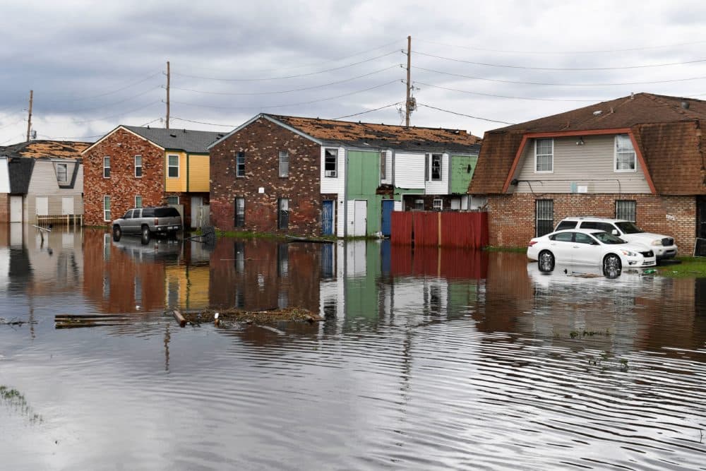 Homes stand partially flooded in LaPlace, Louisiana, on Aug. 30, 2021 in the aftermath of Hurricane Ida. (Patrick T. Fallon/AFP via Getty Images)