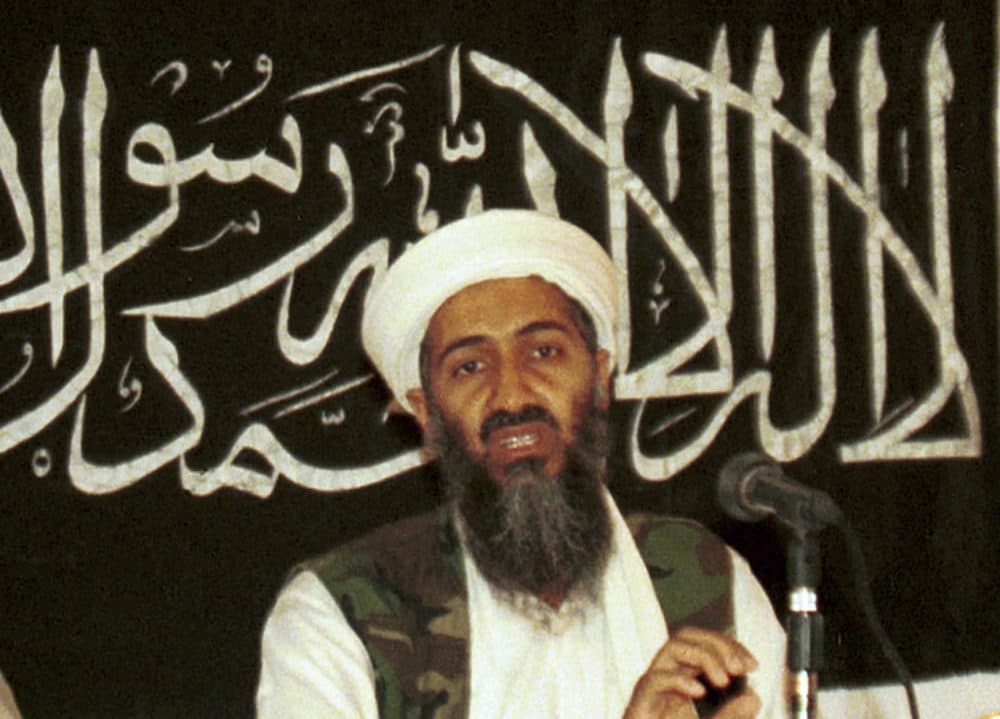 In this 1998 file photo made available on March 19, 2004, Osama bin Laden is seen at a news conference in Khost, Afghanistan. (Mazhar Ali Khan/AP)