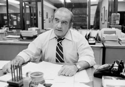 Ed Asner behind his desk on the television drama &quot;Lou Grant&quot; in Los Angeles, Jan. 13, 1978. (AP Photo)