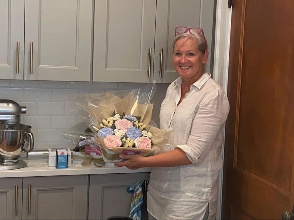 Lisa Mackin was the very first person with a permit to operate a residential kitchen in Boston. She makes cupcake flower bouquets as part of her company Boston Baked Blossoms. (Courtesy of the city of Boston)