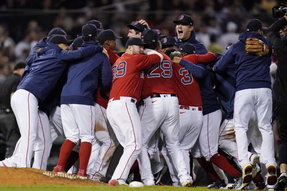 The final out of the last FOUR Red Sox WORLD SERIES CHAMPIONSHIPS