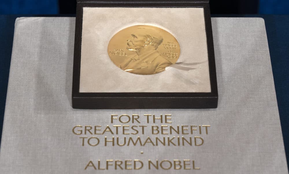 A 2020 file photo of a Nobel Prize medal. (Jacquelyn Martin/AP)