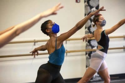 Ballet dancer ChrissyAnn Carpenter at a practice session for The Urban Nutcracker. (Robin Lubbock/WBUR)