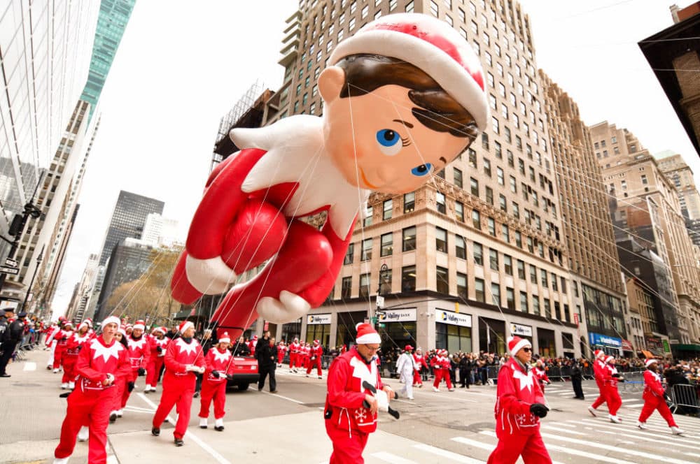 A Elf on the Shelf  balloon seen at the 93rd Annual Macy's Thanksgiving Day Parade on November 28, 2019 in New York City.  (James Devaney/Getty Images)