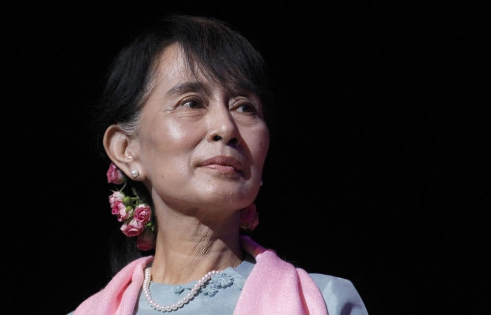 Aung San Suu Kyi. (Photo by Suzanne Plunkett - WPA Pool/Getty Images)