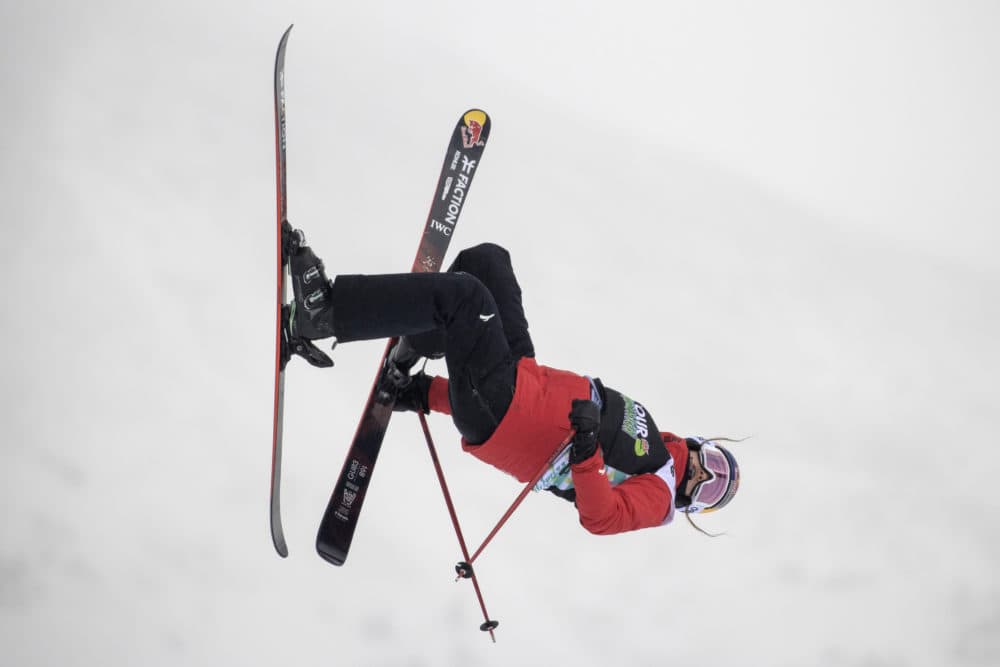 Eileen Gu, of China, makes a run in the slopestyle finals, Friday, Dec. 17, 2021, during the Dew Tour freestyle skiing event at Copper Mountain, Colo. (Hugh Carey/AP)