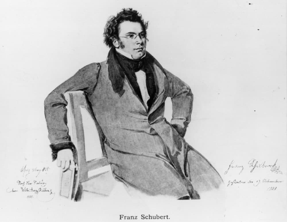 Austrian composer, Franz Peter Schubert (1797 — 1828). A watercolour by Wilhelm A. Rieder painted in May 1825. (Original publication: People Disc - HJ0030. Photo by Hulton Archive/Getty Images)