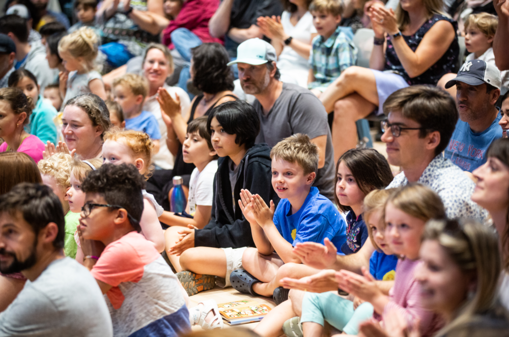 Attendees of Circle Round's live performance at Tanglewood Music Center, June 2019. (Courtesy Aram Boghosian/Boston Symphony Orchestra)