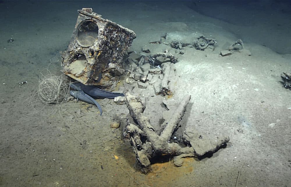 This image taken by NOAA Ocean Exploration in February 2022 shows what researchers believe to be the wreck of the only whaling ship known to have sunk in the Gulf of Mexico. (NOAA Ocean Exploration via AP)