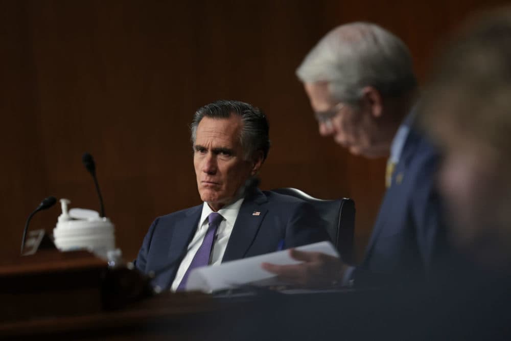U.S. Sen. Mitt Romney (R-UT) questions Undersecretary of State for Political Affairs Victoria Nuland as she testifies before a Senate Foreign Relation Committee hearing on Ukraine on March 08, 2022 in Washington, DC. (Kevin Dietsch/Getty Images)