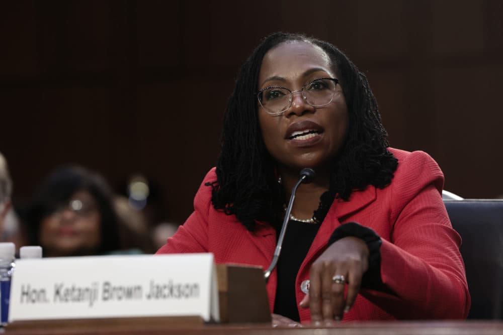 U.S. Supreme Court nominee Judge Ketanji Brown Jackson testifies during her confirmation hearing before the Senate Judiciary Committee in the Hart Senate Office Building on Capitol Hill, March 22, 2022 in Washington, DC. (Anna Moneymaker/Getty Images)