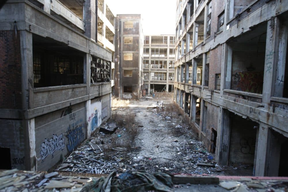 The abandoned 3.5-million-square-foot Packard car plant in Detroit. (Carlos Osorio/AP)