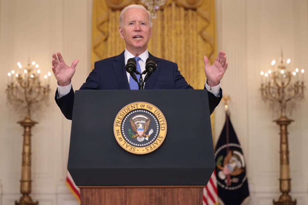 WASHINGTON, DC - SEPTEMBER 16: U.S President Joe Biden speaks during an event in the East Room of the White House September 16, 2021 in Washington, DC. Biden spoke about the U.S. economy, taxes and the middle class during the event. (Win McNamee/Getty Images)