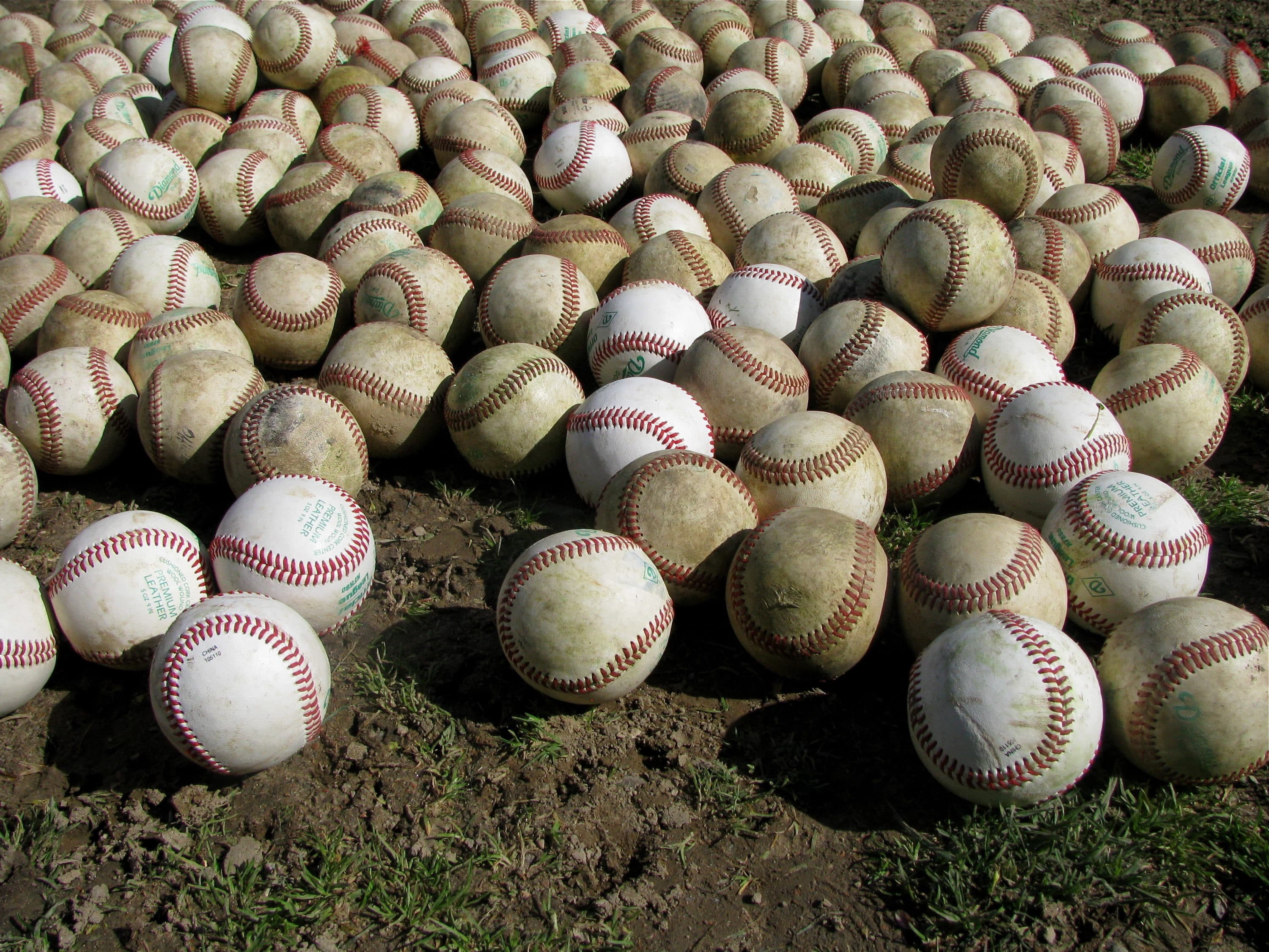 A collection of baseballs. (Sharon Brody/WBUR)