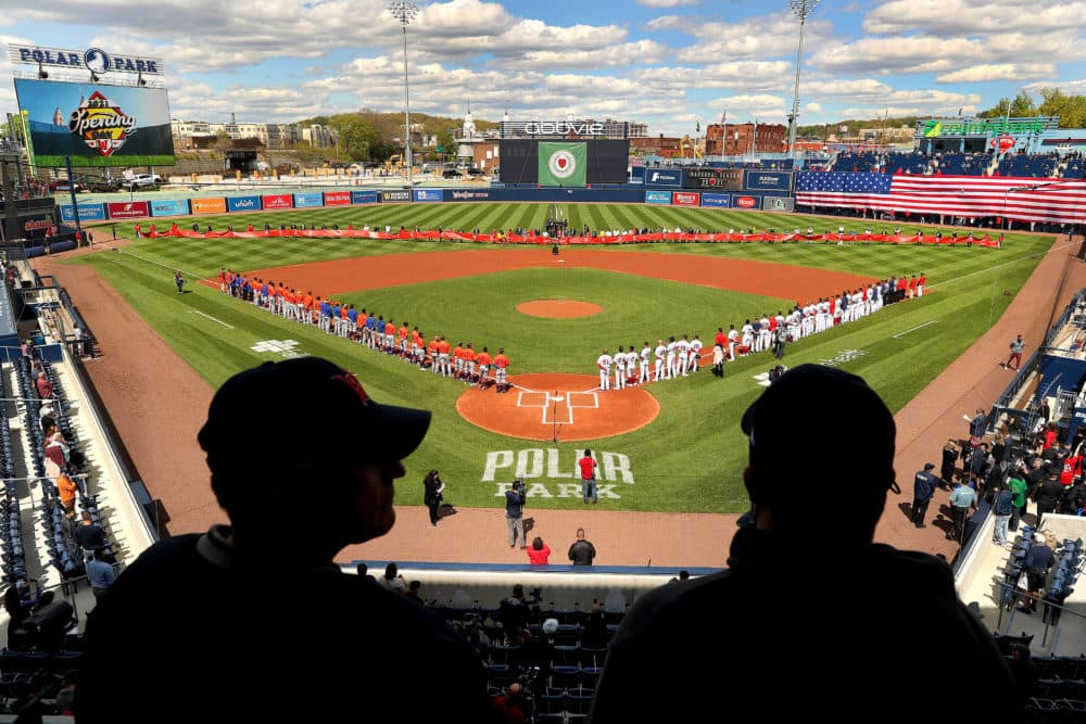 Opening Day at the new Polar Park for the Worcester Red Sox in Worcester on May 11, 2021. (John Tlumacki/The Boston Globe via Getty Images)