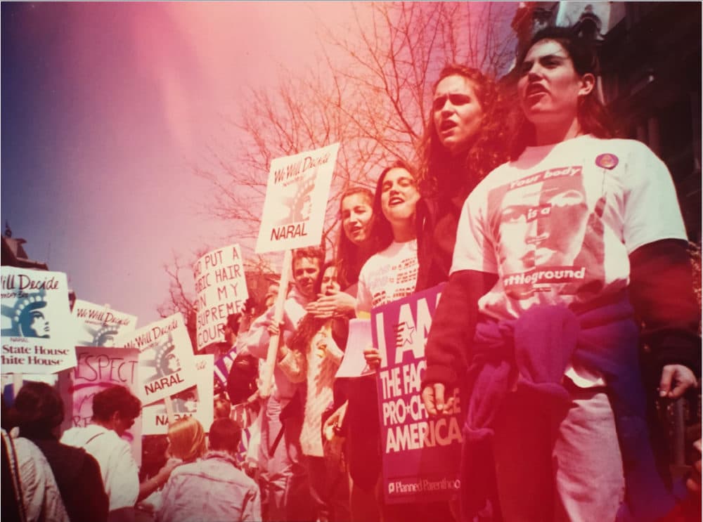 The author, Judith Rosenbaum, with friends from college, chanting, in 1992, Washington, D.C. She writes: &quot;I can mark time by the changing haircuts and T-shirts in photos of the rallies and protests my friends and I attended in every decade.&quot; (Courtesy Judith Rosenbaum)