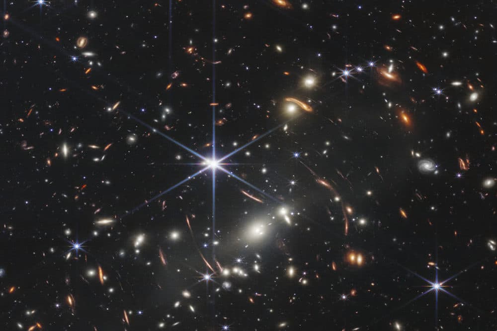 This image shows galaxy cluster SMACS 0723, captured by the James Webb Space Telescope. (NASA/ESA/CSA/STScI via AP)