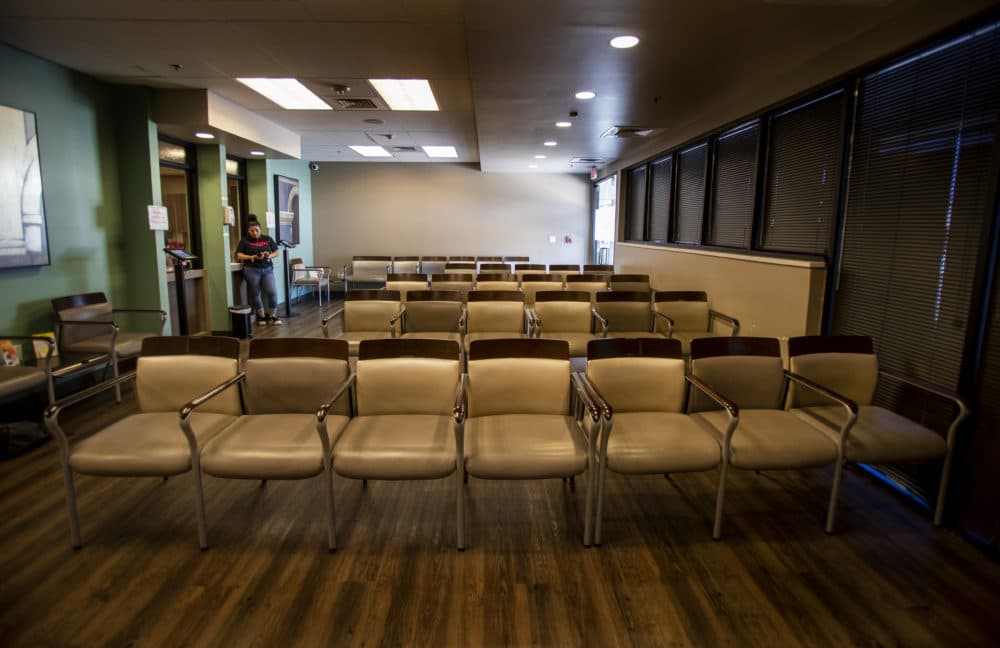 The waiting room at Alamo Womens Reproductive Services is empty as just an hour earlier, the Supreme Court overturned Roe v. Wade, shutting down abortion services at the clinic on June 24 in San Antonio, Texas. The clinic had to turn patients away once the ruling came down. (Gina Ferazzi / Los Angeles Times via Getty Images)