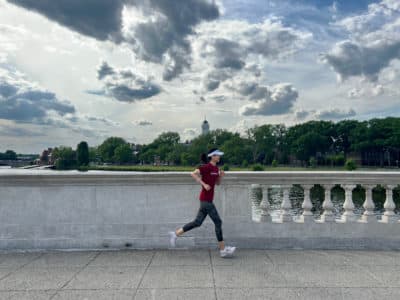 The author running along the Charles River in Cambridge in June, 2022: “a day before I bid farewell to Boston.” (Courtesy Zaiyi Jiang)
