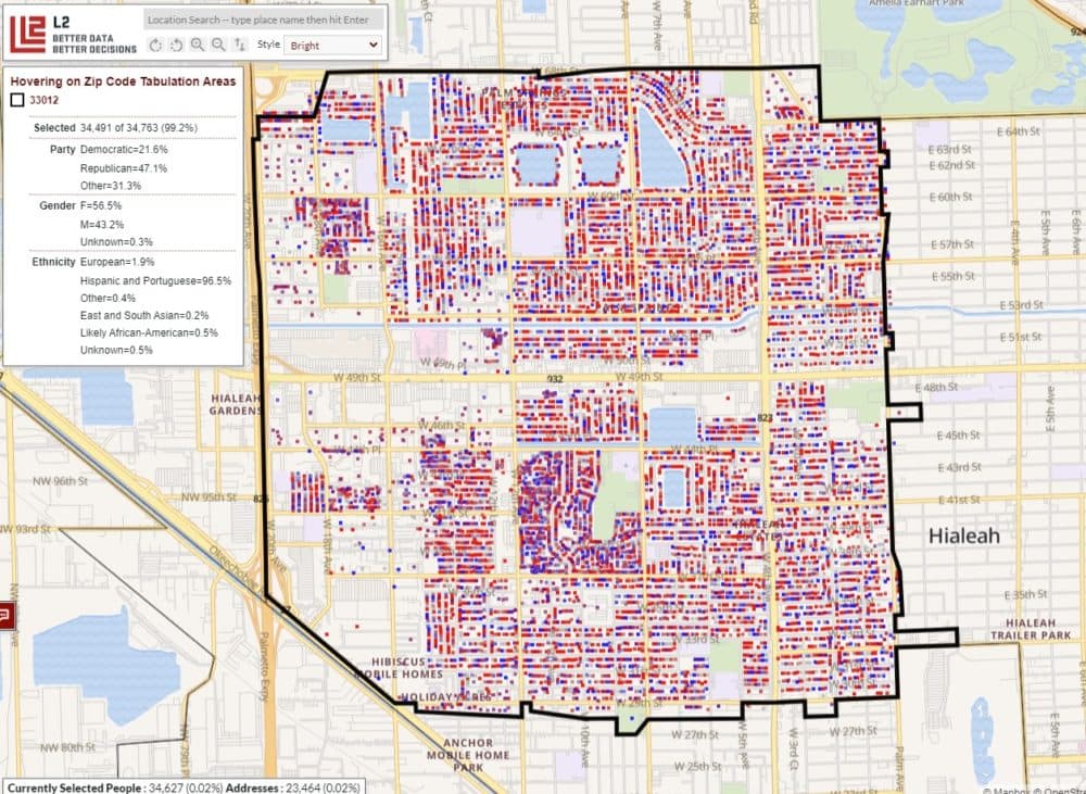 Map of Hialeah, FL. (L2 DataMapping)
