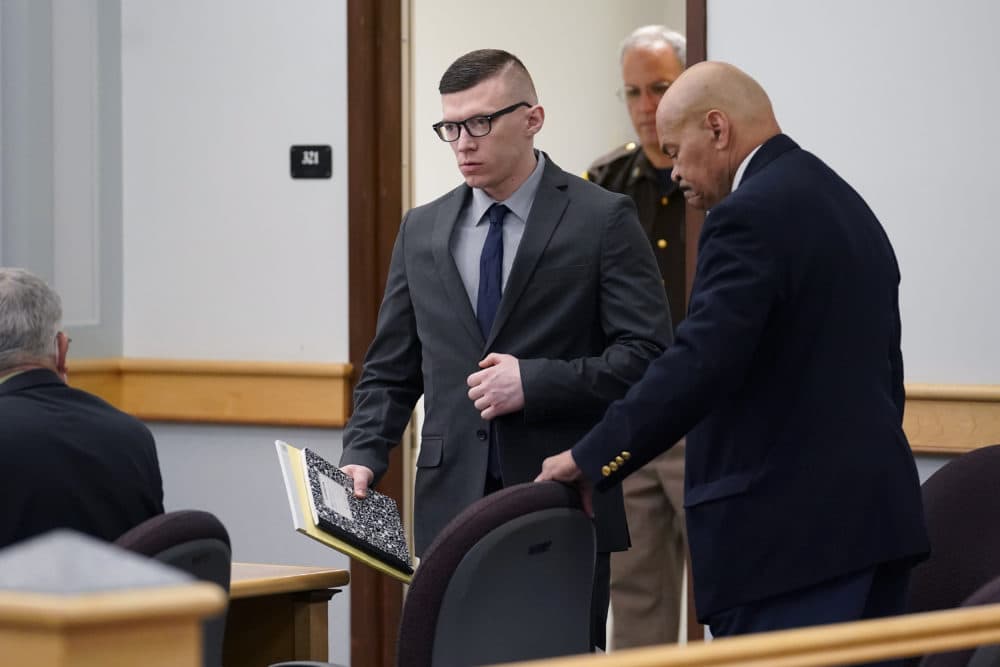 Volodymyr Zhukovskyy, of West Springfield, Mass., enters a courtroom at Coos County Superior Court, in Lancaster, N.H., Monday, July 25, 2022. (Steven Senne/AP)