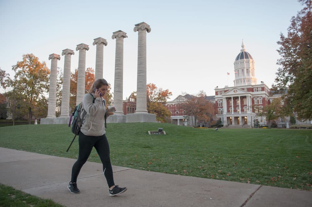Students walk along on the campus of University of Missouri. (Michael B. Thomas/Getty Images)